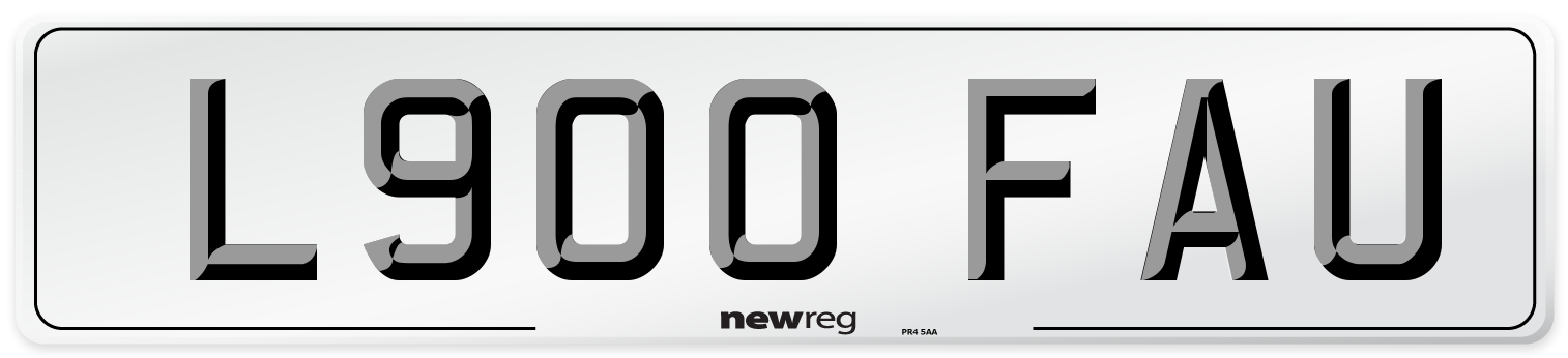 L900 FAU Number Plate from New Reg